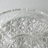 Plat de service en verre taillé des années 50