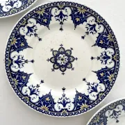 3 flat plates made of ironstone "Cluny" Sarreguemines