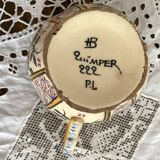 Antique Quimper Henriot earthenware cups and saucers