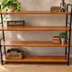 Low freestanding wooden and metal bookshelf, Omnia style – 1960