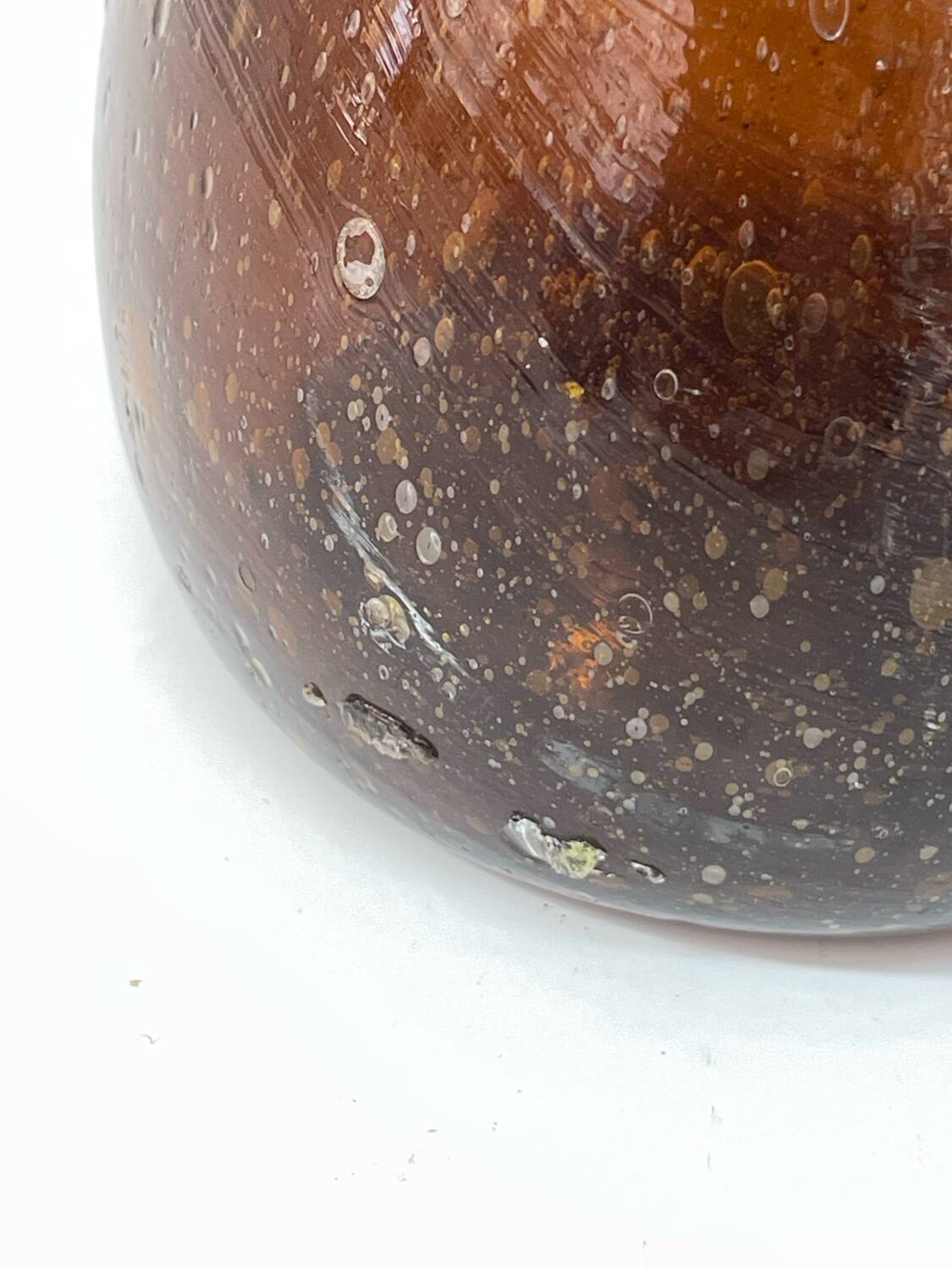 Vintage amber blown glass artisanal vase