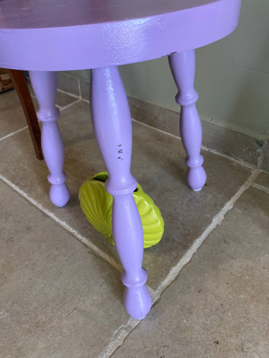 Lilac tripod stool