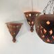 Suspension et paire d'appliques terre cuite /vintage