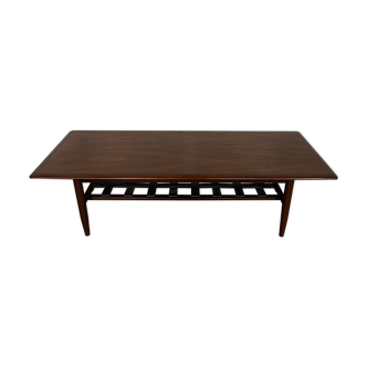 Scandinavian coffee table in rio rosewood with leather review door 1960 1970