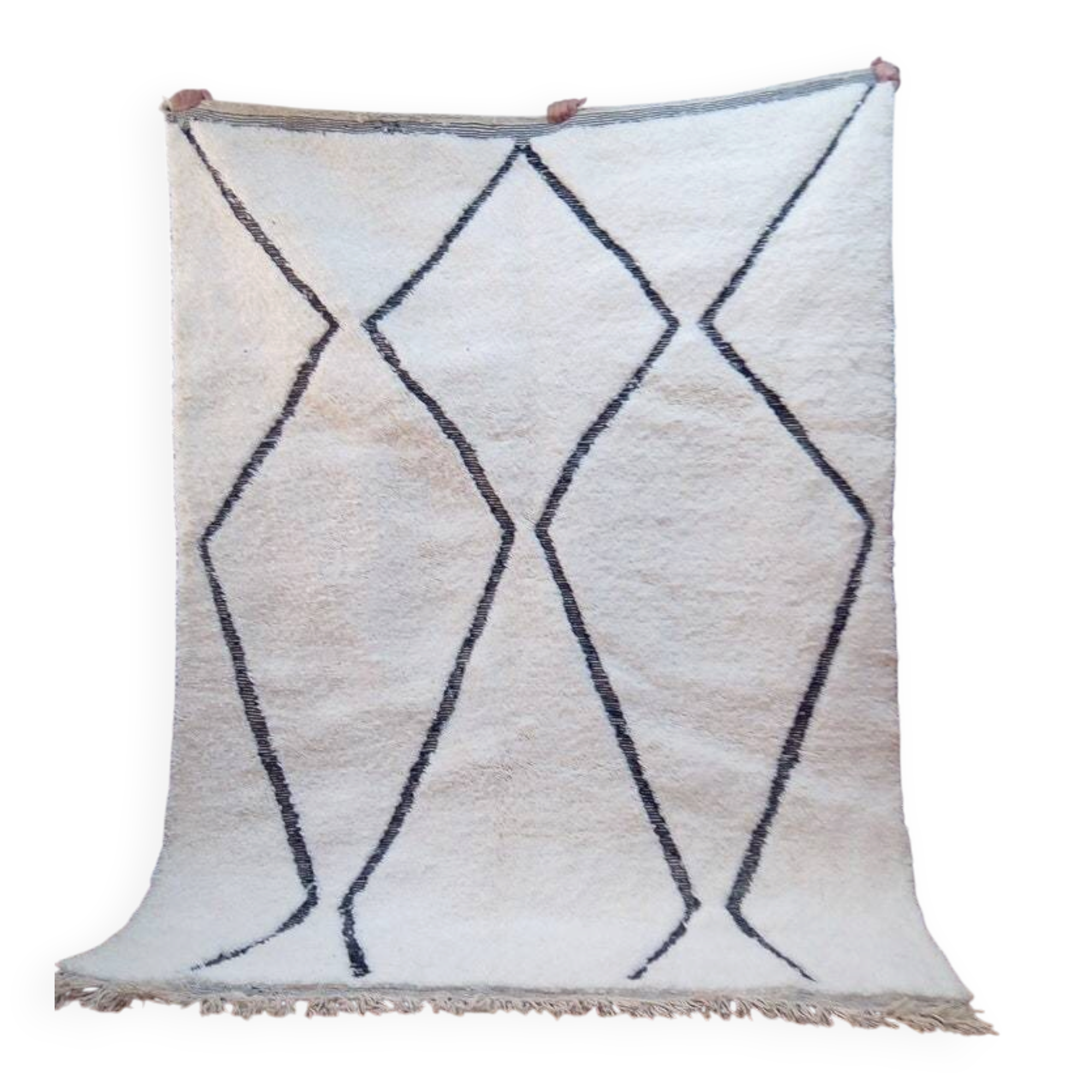 Tapis marocain Beni Ourain en laine tissée à la main