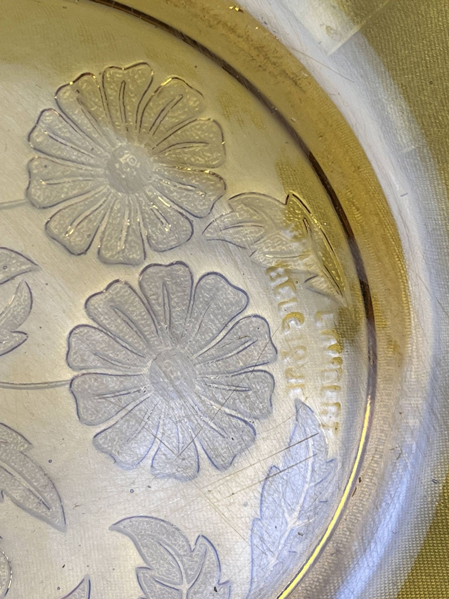 Art Deco, Val Saint Lambert amber glass bowl circa 1930