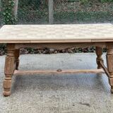 Art Deco extendable monastery table renovated in raw oak 265cm