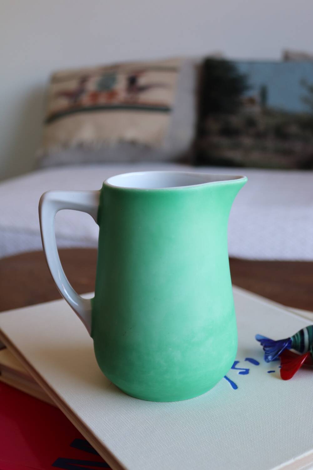 Bavarian porcelain matte green milk jug