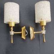 Pair of vintage 1970s perspex wall sconces.