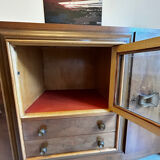 Solid wood and gray marble buffet