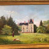 Oil on impressionist canvas V. Vignon 1895