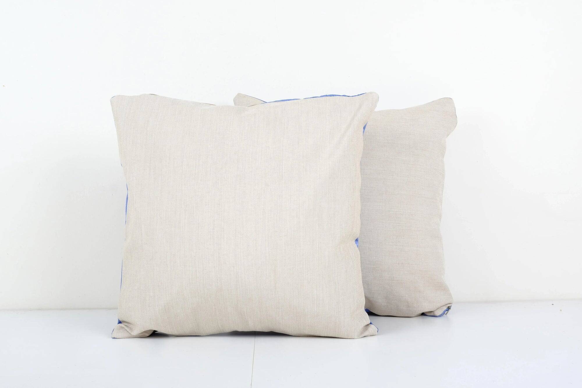 Set of 2 vintage embroidered cushion covers 48x48 cm