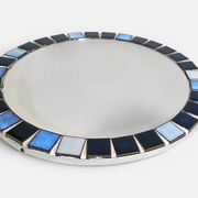 Round mosaic mirror in the style of Vallauris, France circa 1970.
