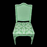 Chippendale Faux Bamboo Dining Chair with  Pierre Frey fabric