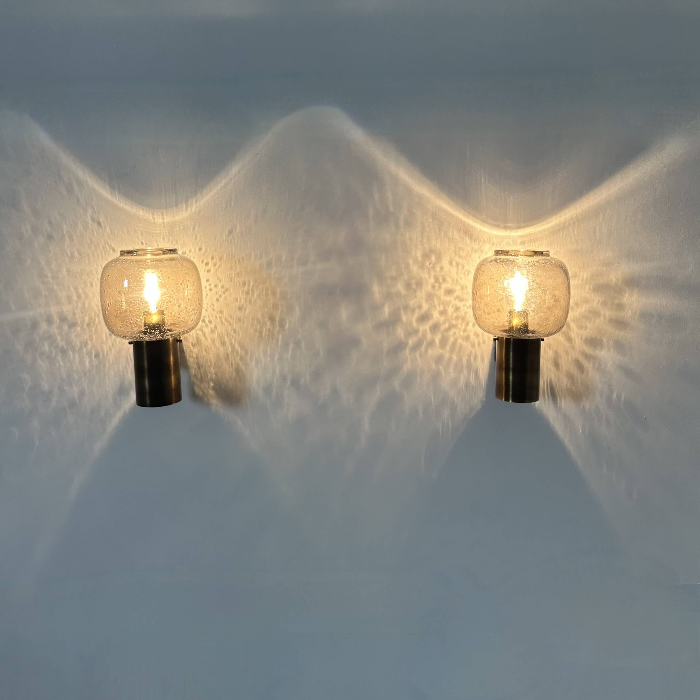 Limburg Glashutte wall lamps , 1970s