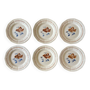 6 assiettes plates anciennes