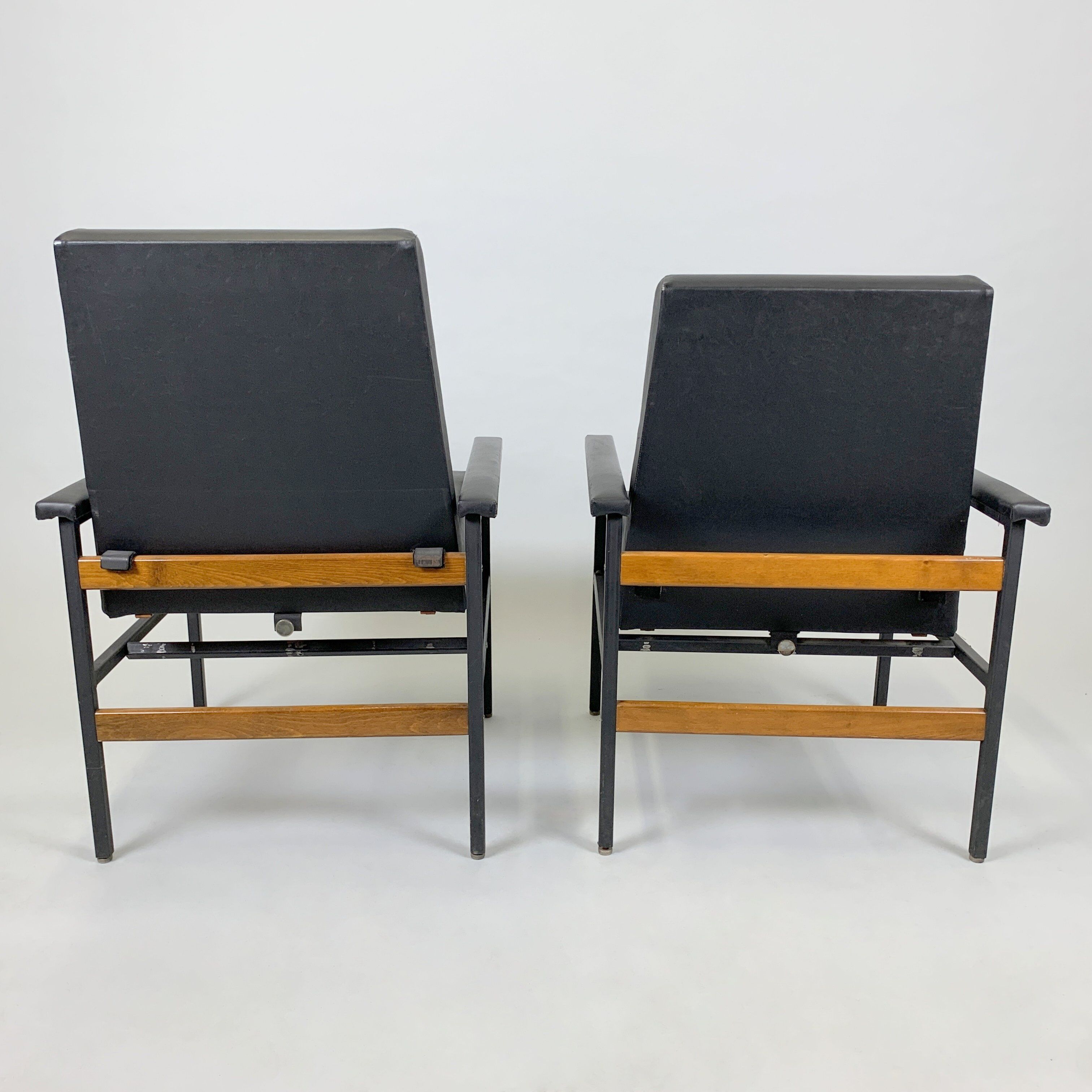 Pair of Vintage Adjustable Armchairs, Czechoslovakia, 1970's