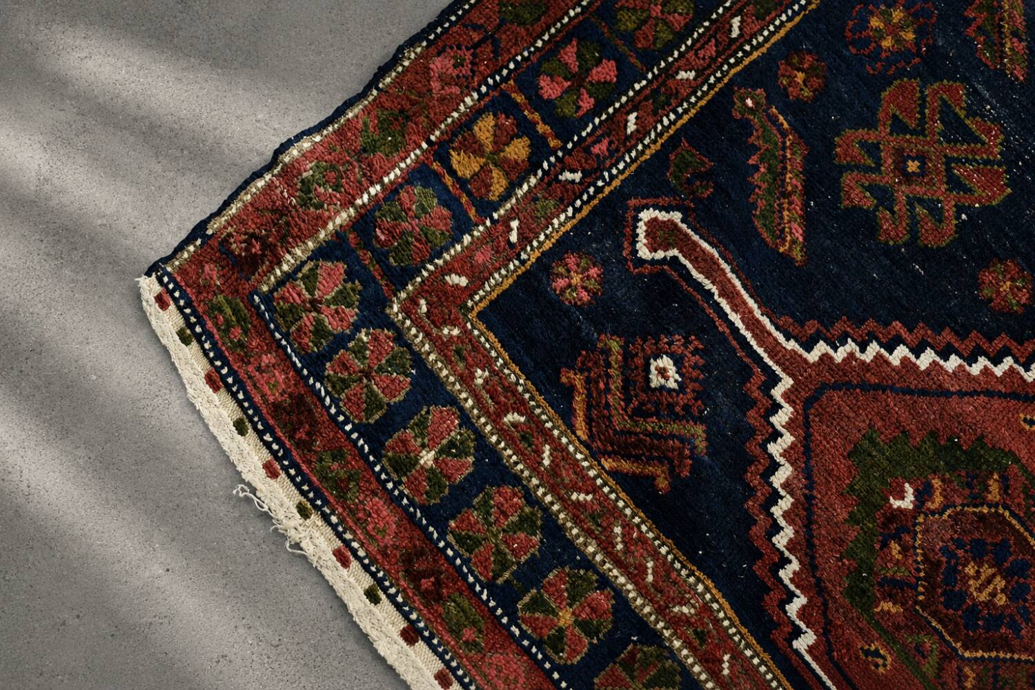 Vintage Handwoven Oriental Tribal Rug, 1940s