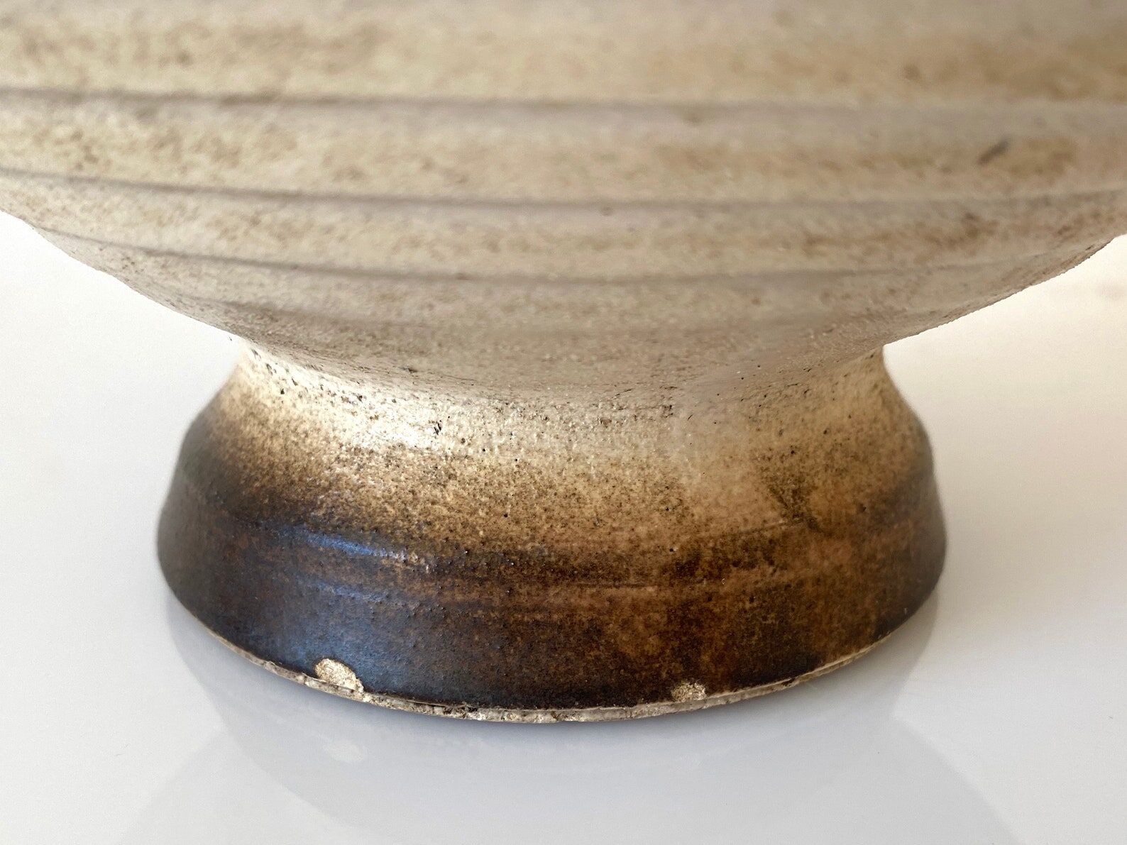 Vintage brown & beige ceramic flower pot / planter