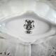 Porcelain sauceboat, white manufacture with double gold line, hand-painted.