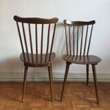Set of 6 chairs Baumann Menuet in beech, compass feet