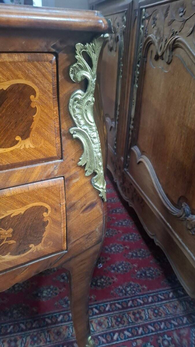 Louis XV style commode in marquetry