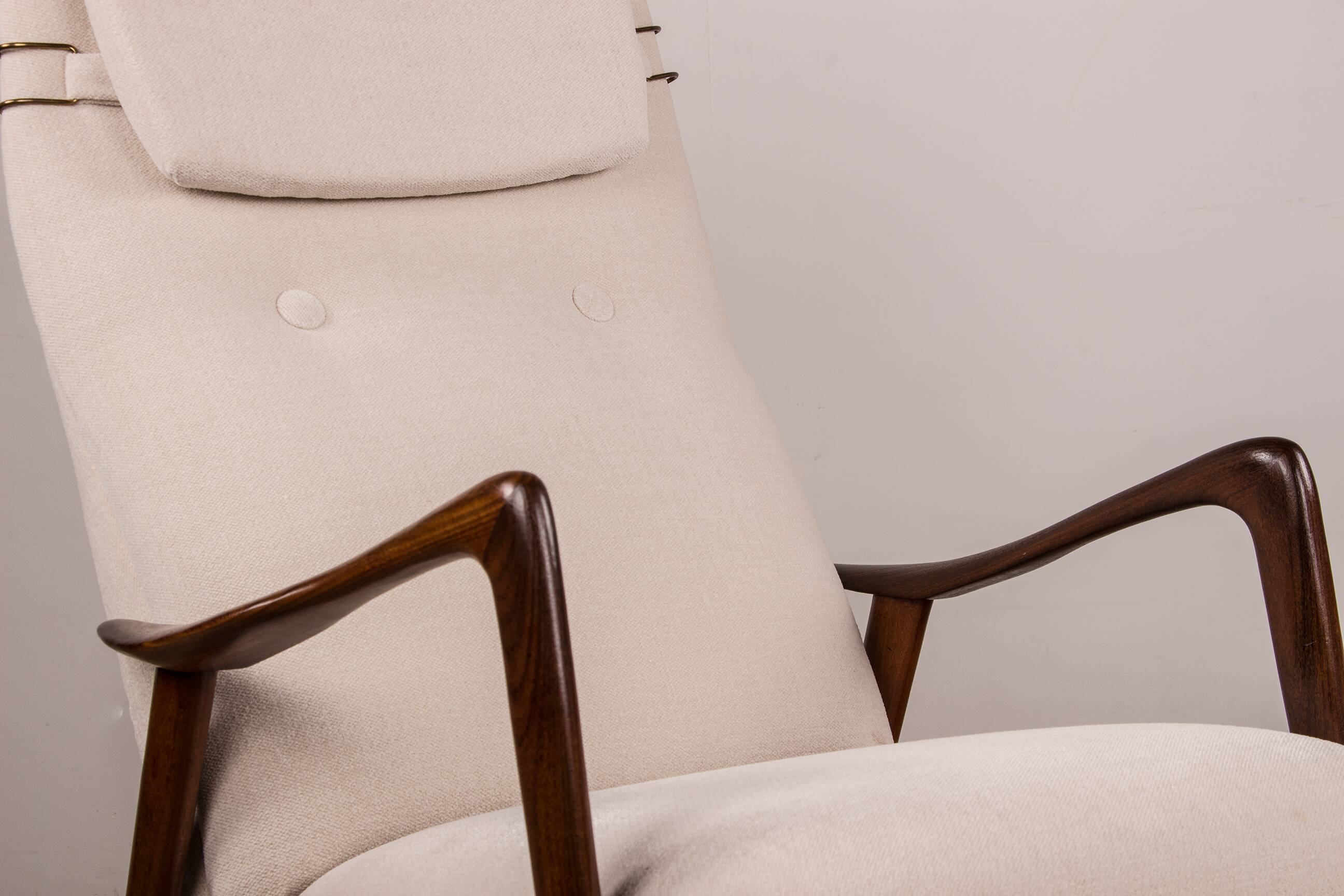 Large Scandinavian Teak Armchair with Ottomans by Folke Ohlsson for Westnofa 1960.