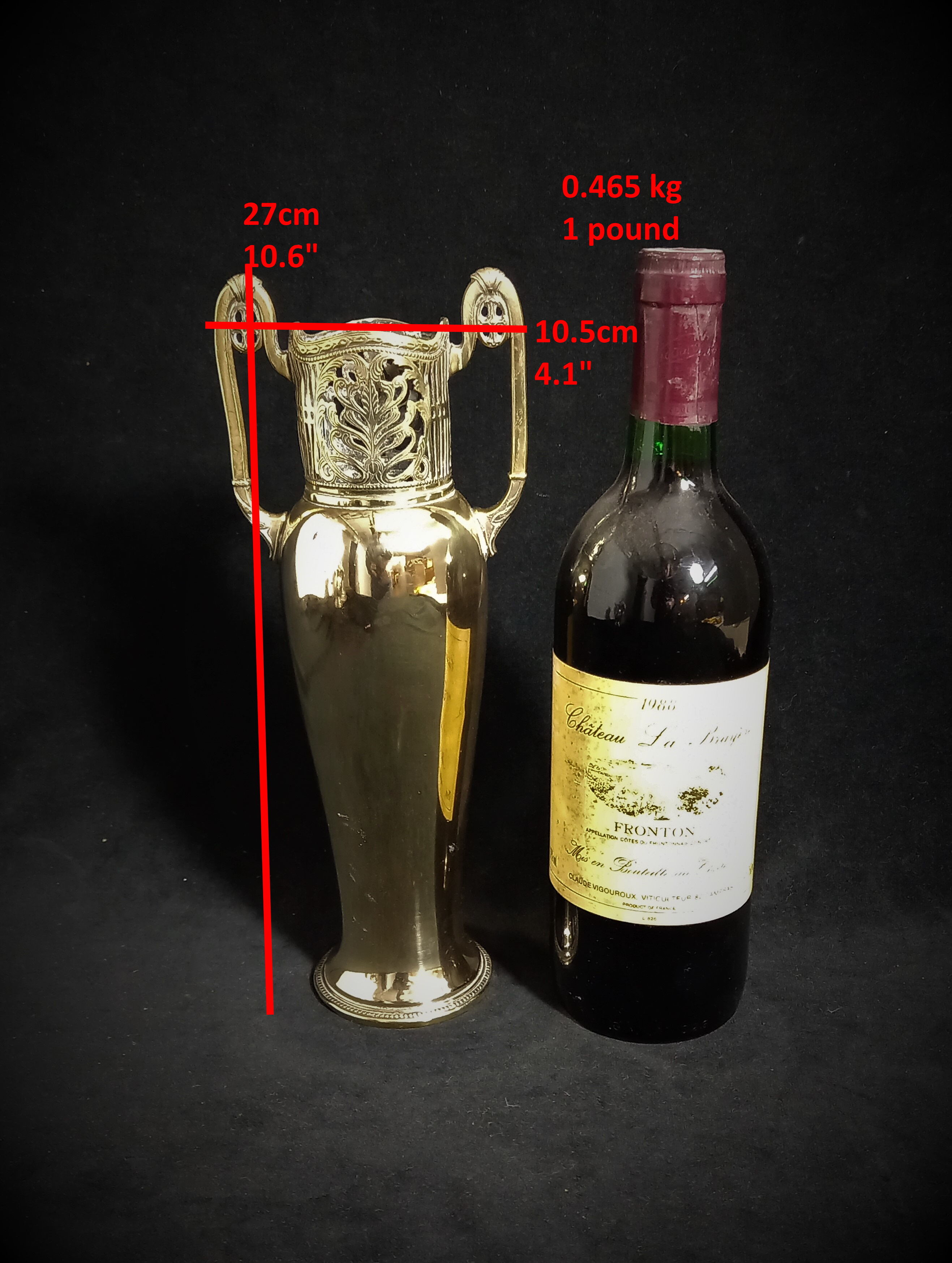 WMF Art Nouveau brass vase