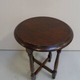 Vintage round oak sidetable