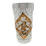 Orange crystal vase – Vine & sparrow design