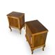 Tables de chevet italiennes en placage de noyer du milieu du siècle, années 1960.
