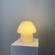 1970s white glass mushroom table lamp