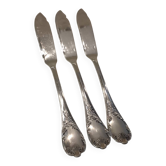 3 couteaux à poisson métal argenté orfèvre Christofle Marly 19,8cm