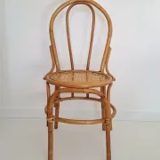 Vintage bamboo and cane chair, Thonet bistro style.