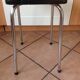 Leather in formica imitation wood and chrome feet / vintage 60s-70s