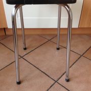 Leather in formica imitation wood and chrome feet / vintage 60s-70s