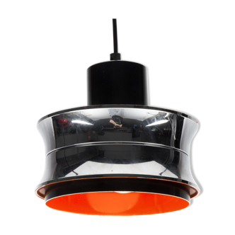 Chrome and Orange Scandinavian Pendant Lamp