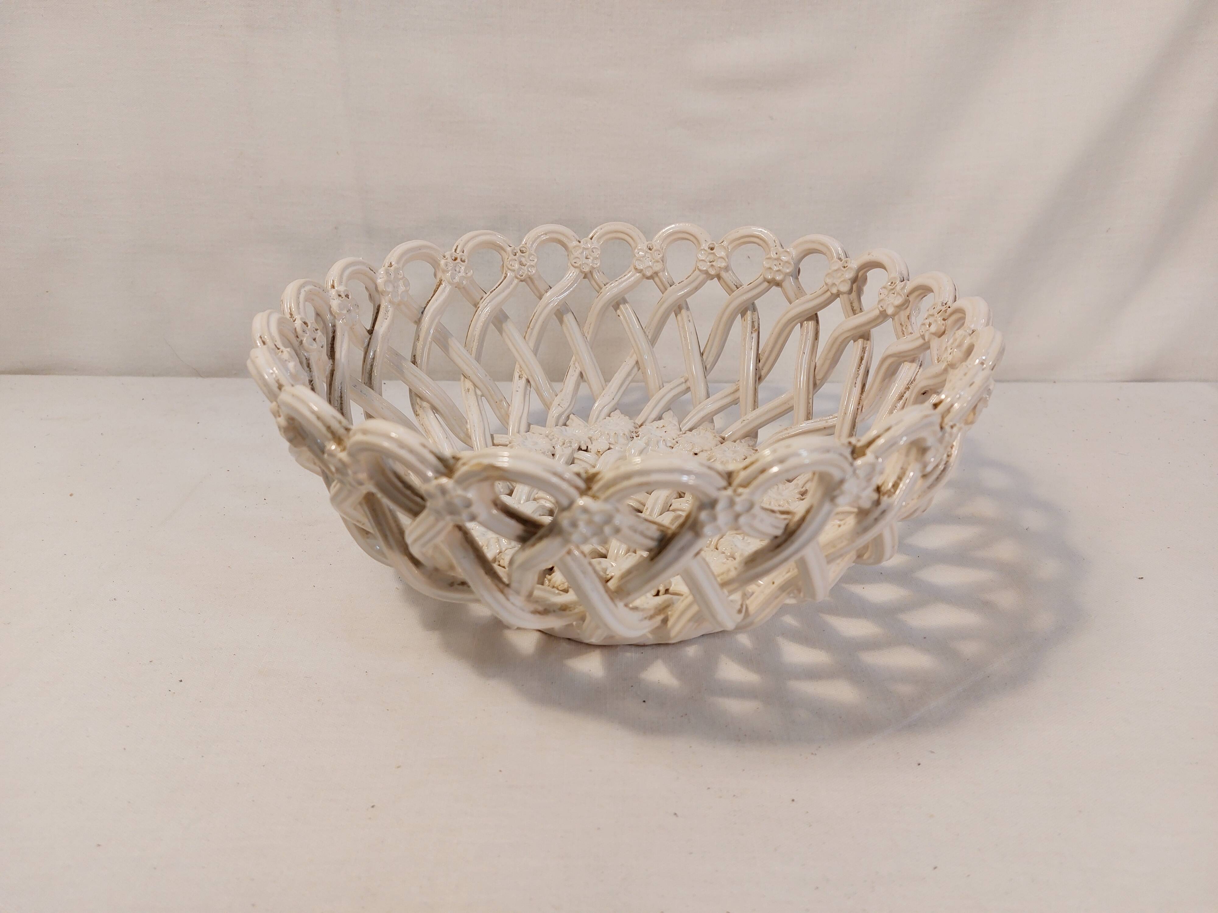 Old woven ceramic basket - Maison Pichon - Uzès 1960