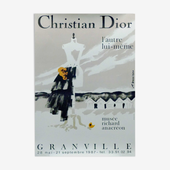 Affiche originale exposition R Dessirier Christian Dior Granville 1987
