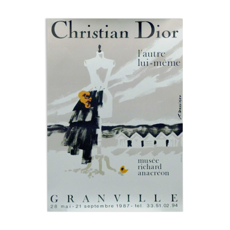Affiche originale exposition R Dessirier Christian Dior Granville 1987