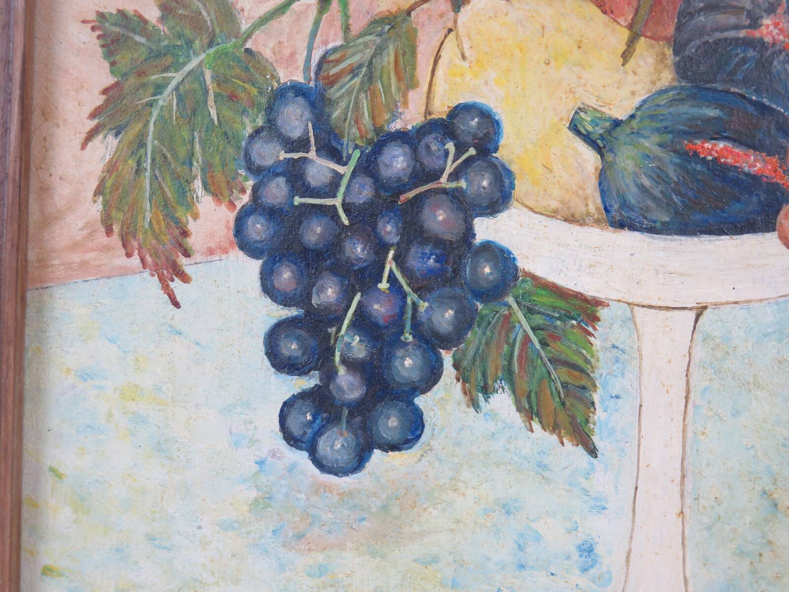 Oil painting still life signed and dated, painted on board with frame B8