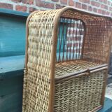 Blond rattan shelf 1960