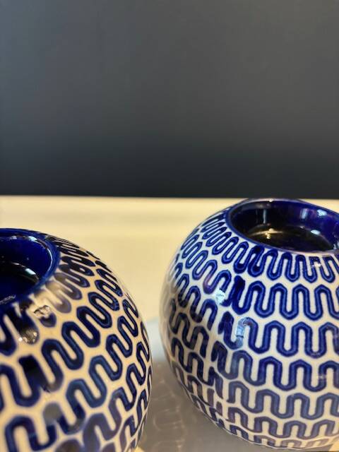 Pair of ball candlesticks