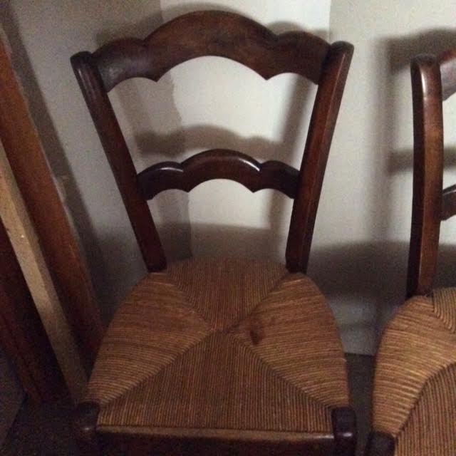 2 straw chairs