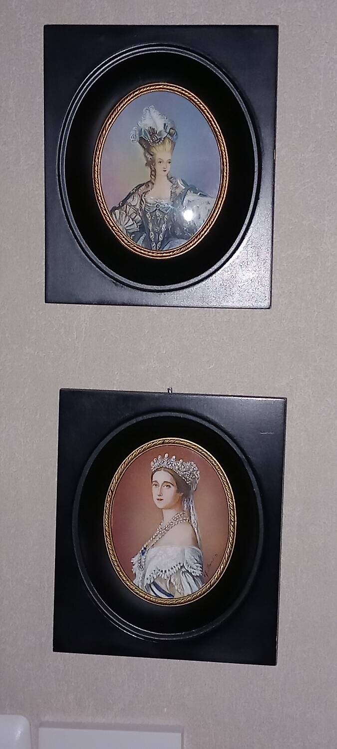 Old miniature paintings ebony frame