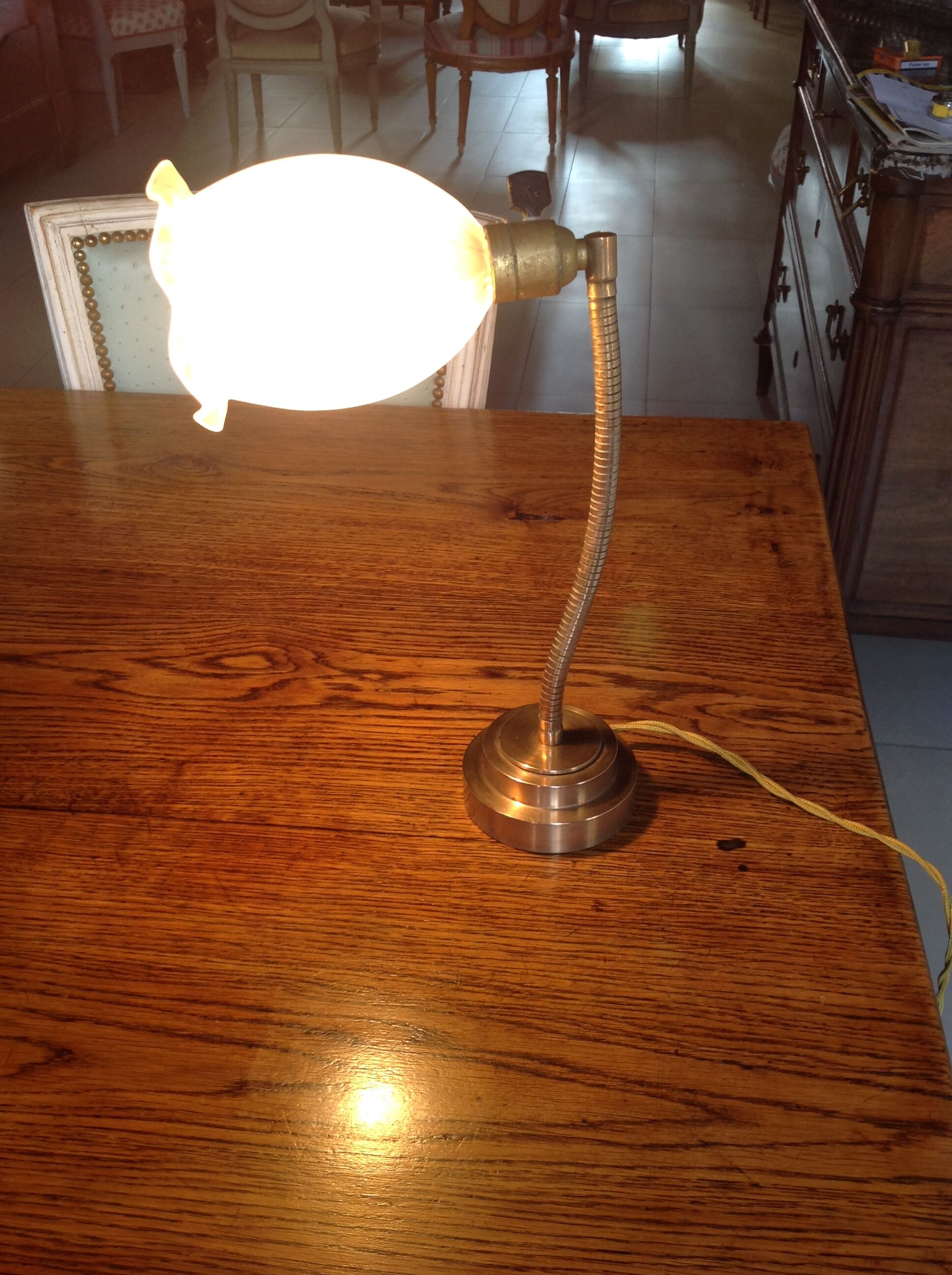 Bronze lamp, adjustable, early 20th century