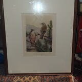 Ornithological engraving titled in Russian