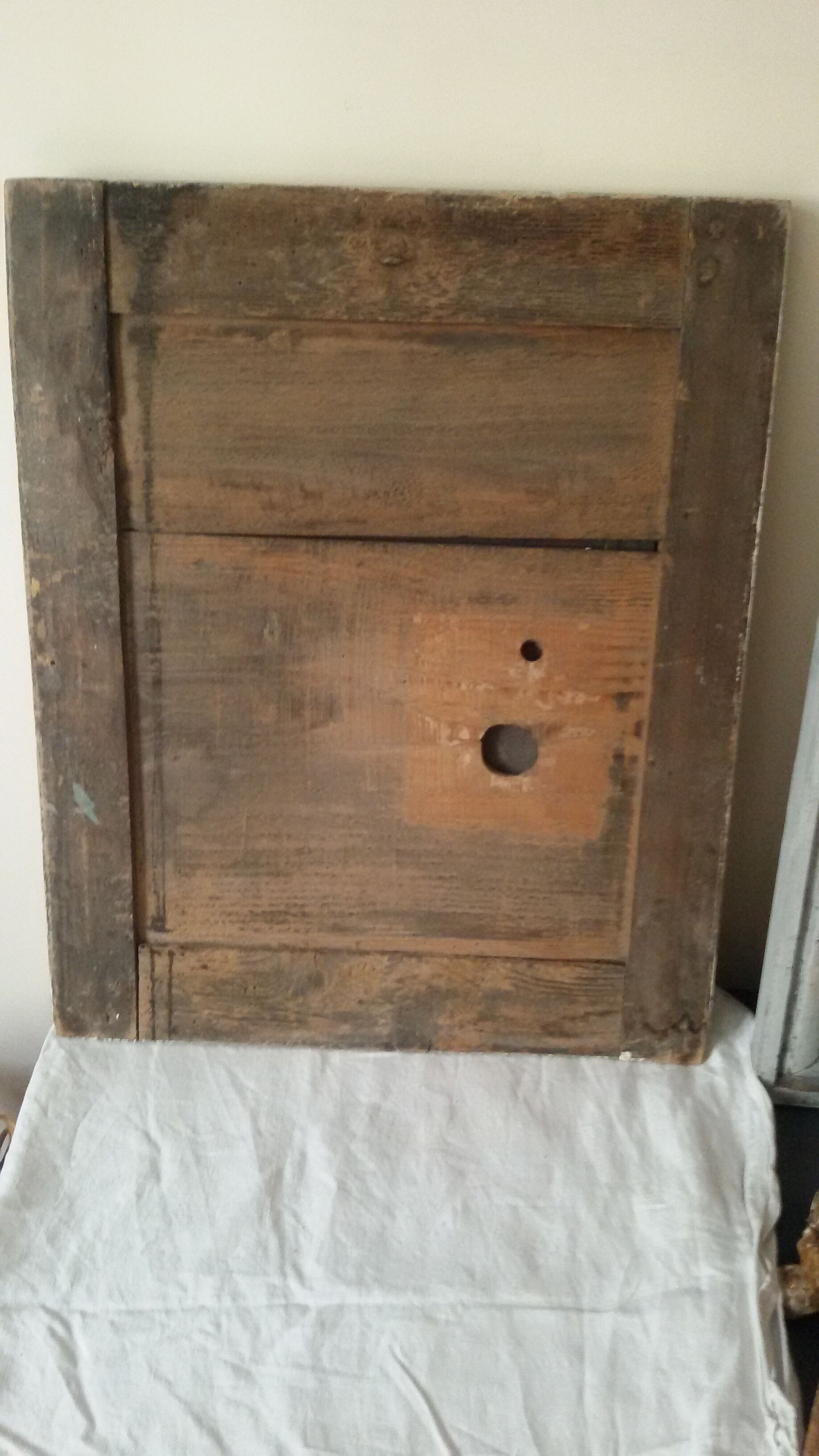 Beaded eighteenth weathered wooden mirror 63x45cm