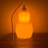 Lampe balade opaline jaune pale vintage