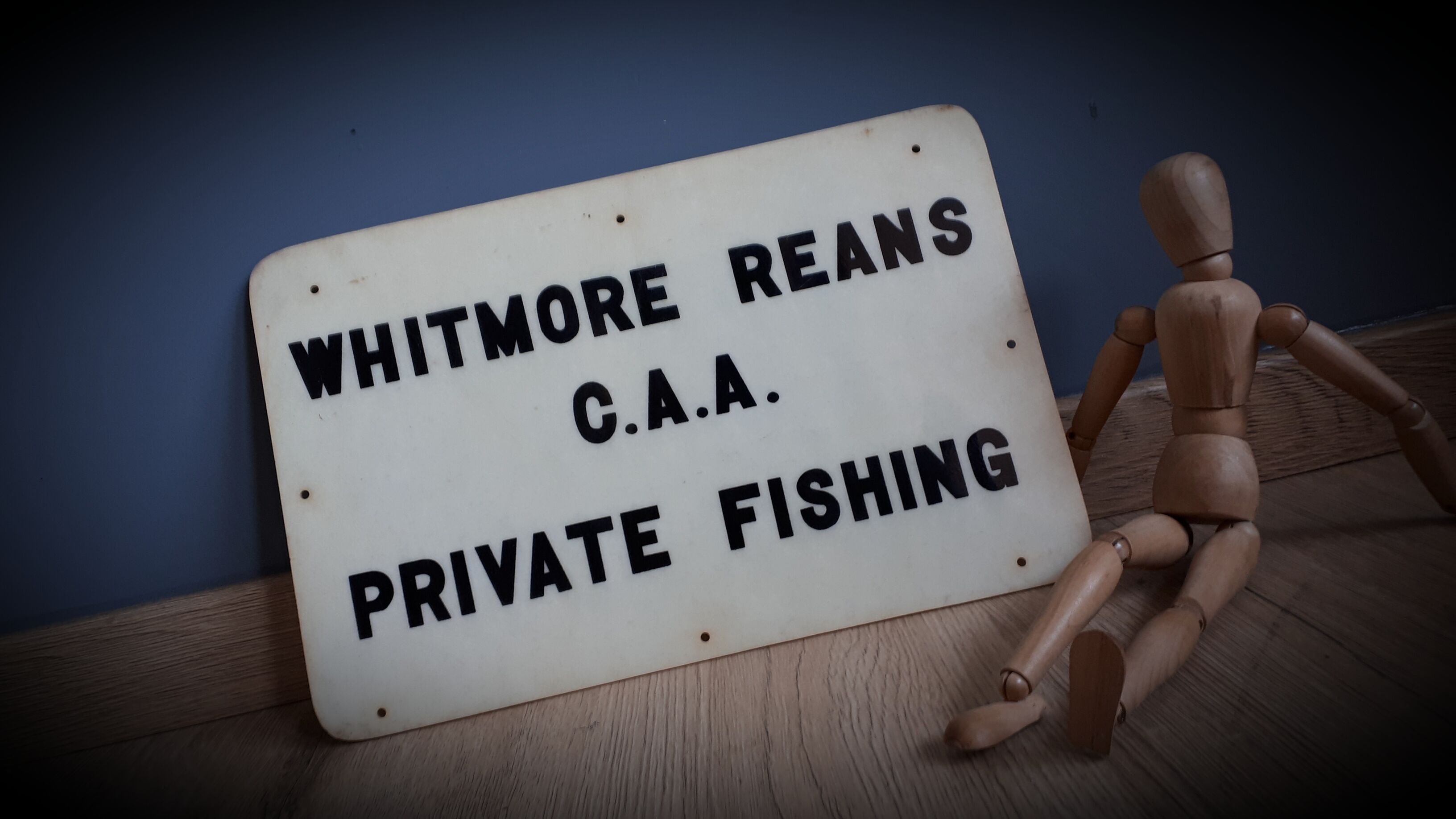 Old plate Private Fishing made in England
